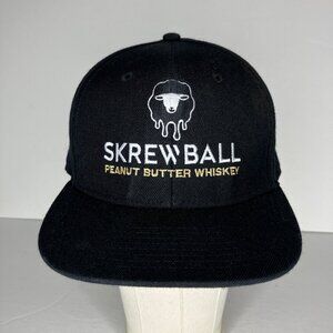 Skrewball Hat Adjustable Men's Black Peanut Butter Whiskey Logo